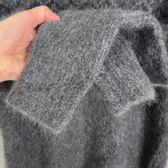 Nili Lotan Leane Baby Alpaca Wool Fair Isle Turtleneck Sweater‎ Knit Grey Size M - Picture 6 of 11
